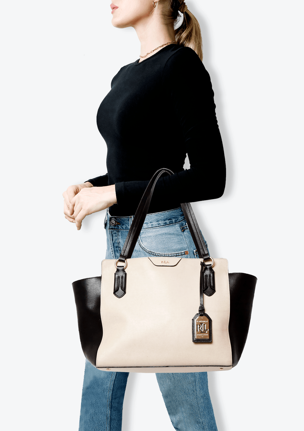Lauren saffiano top leather tote