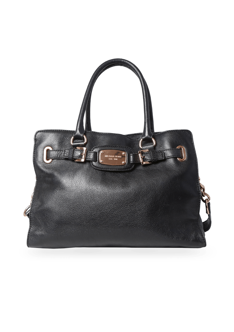 BELTED LEATHER SATCHEL BAG