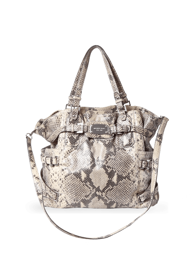 EMBOSSED LEATHER SATCHEL