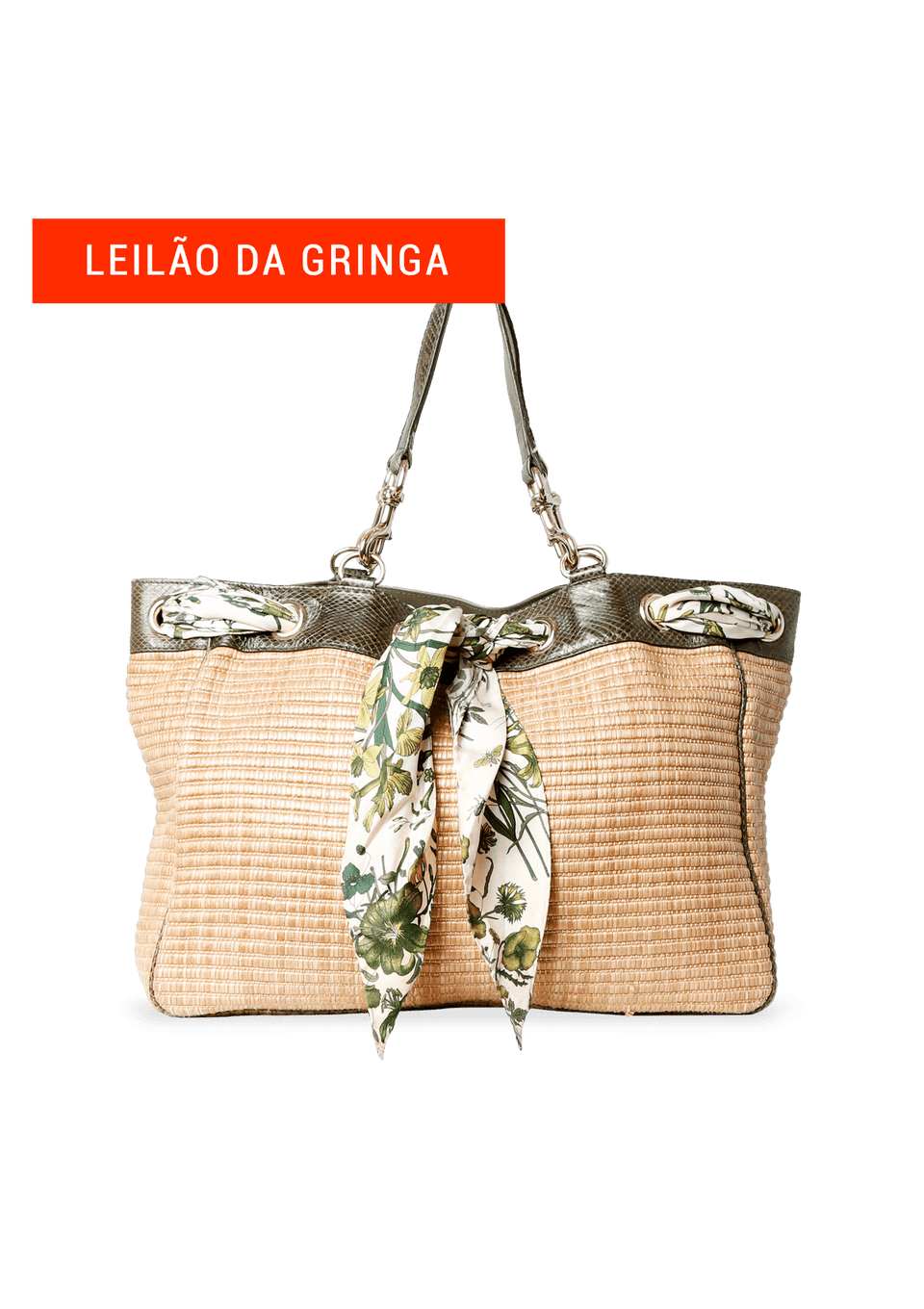 RAFFIA POSITANO SCARF TOTE