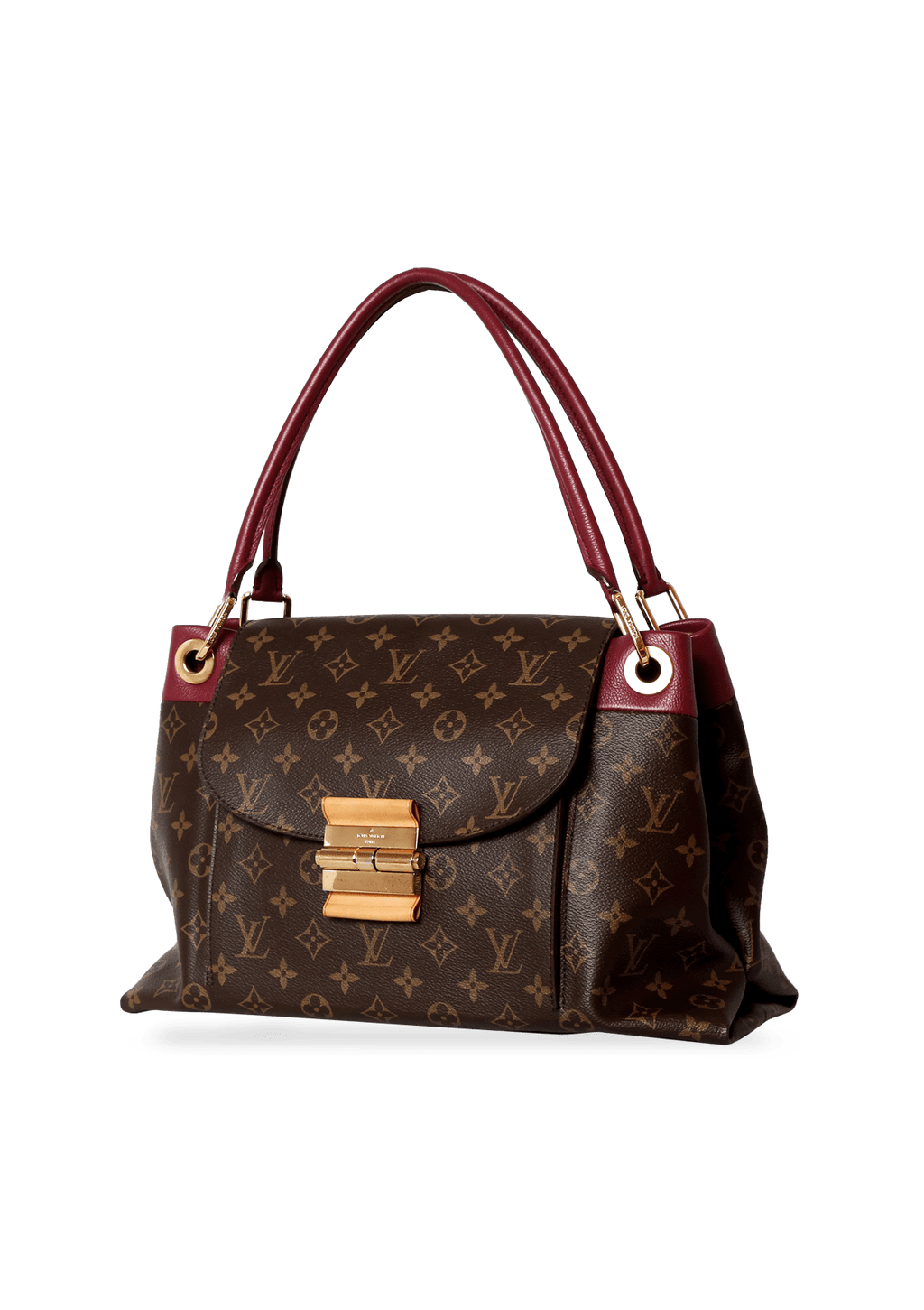 Louis Vuitton Monogram Leather Olympe Aurore Bag Brown Burgundy