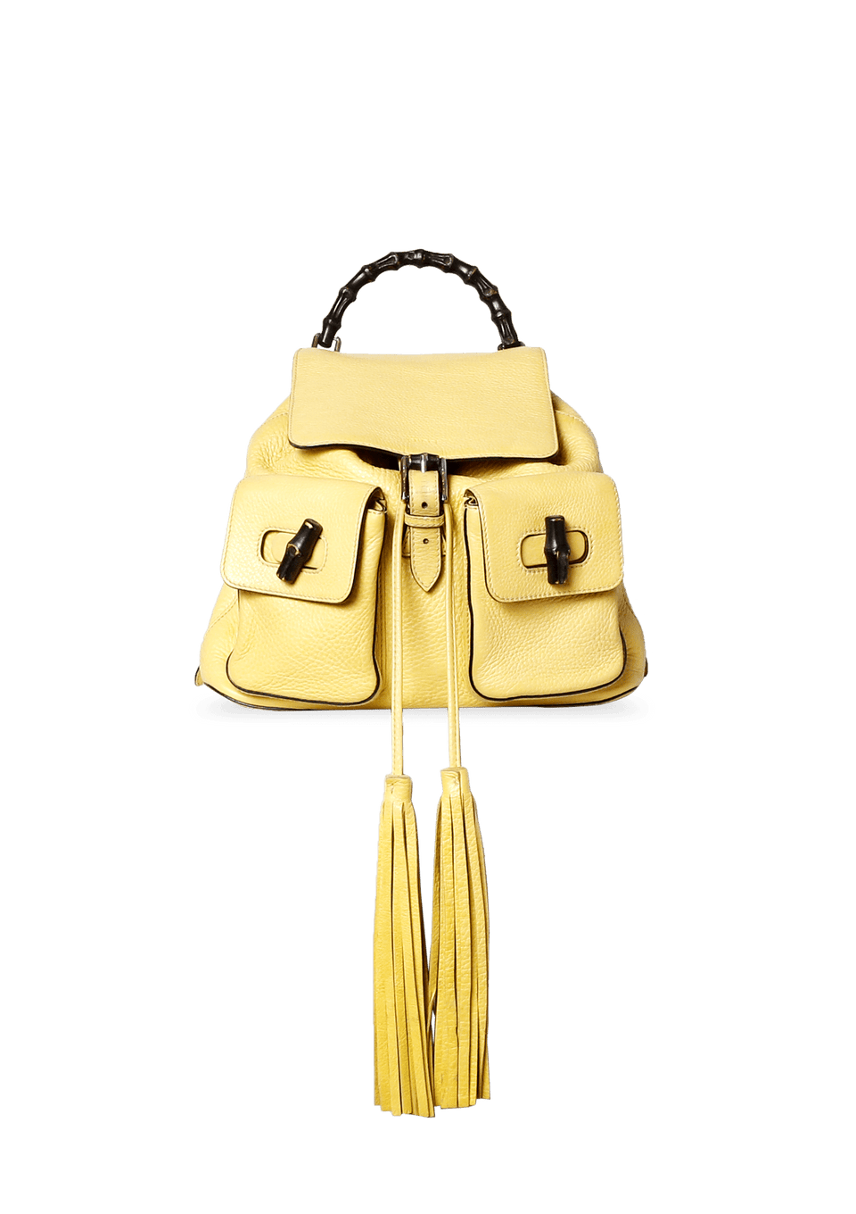 YELLOW PEBBLED BAMBOO BACKPACK