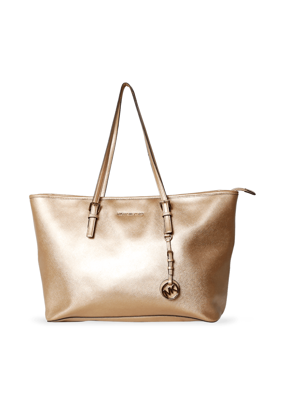 METALLIC LEATHER TOTE BAG