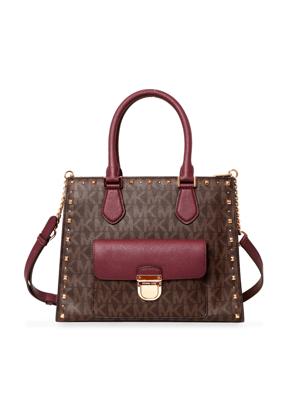 MONOGRAM STUDDED SATCHEL