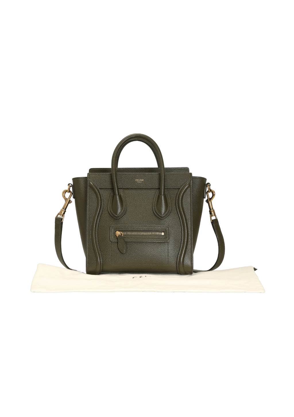 BOLSA CELINE NANO LUGGAGE VERDE ORIGINAL Gringa