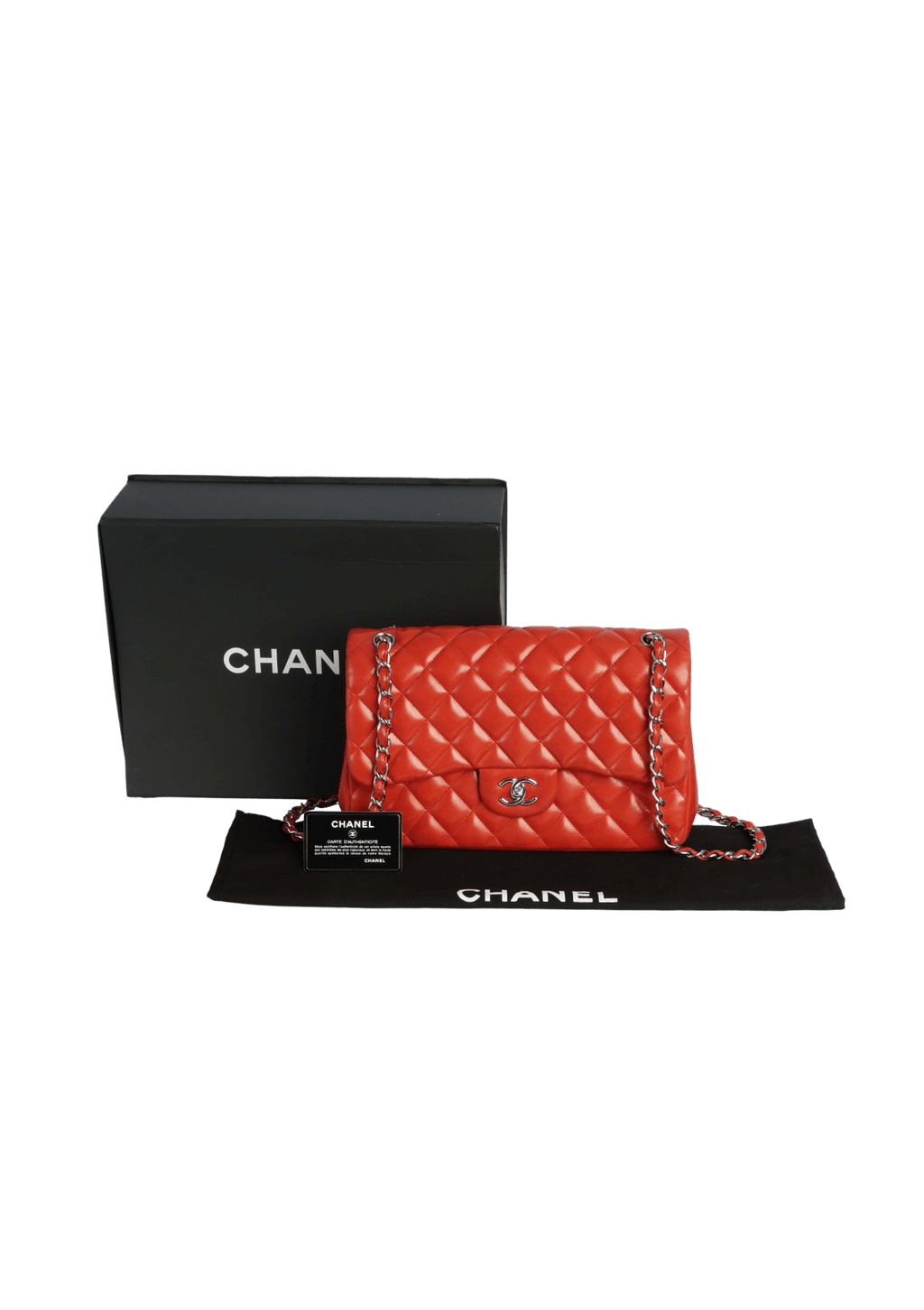 BOLSA CHANEL JUMBO CLASSIC DOUBLE FLAP LAMBSKIN LARANJA ORIGINAL Gringa