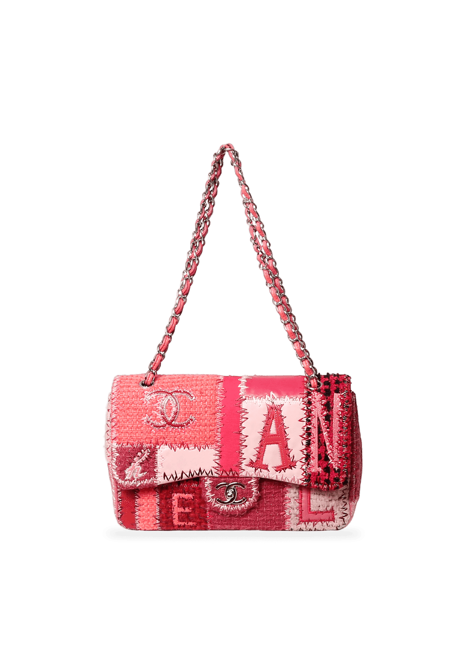 TWEED PATCHWORK FLAP BAG