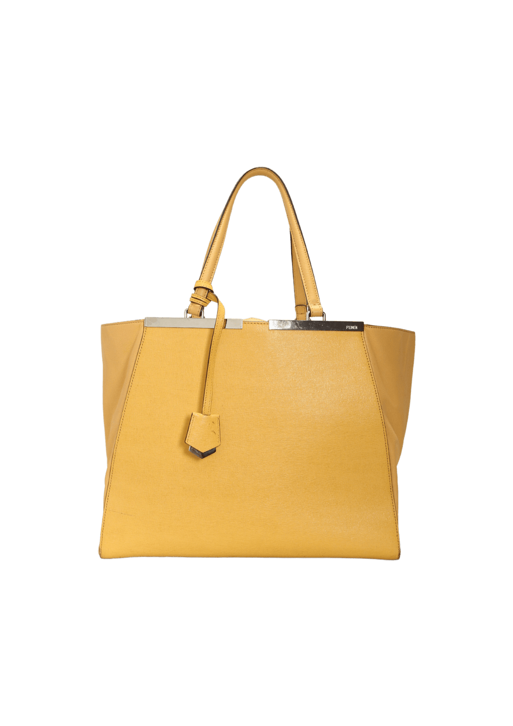 Fendi Yellow Vitello Elite Leather Large 3Jours Tote Bag 8BH272