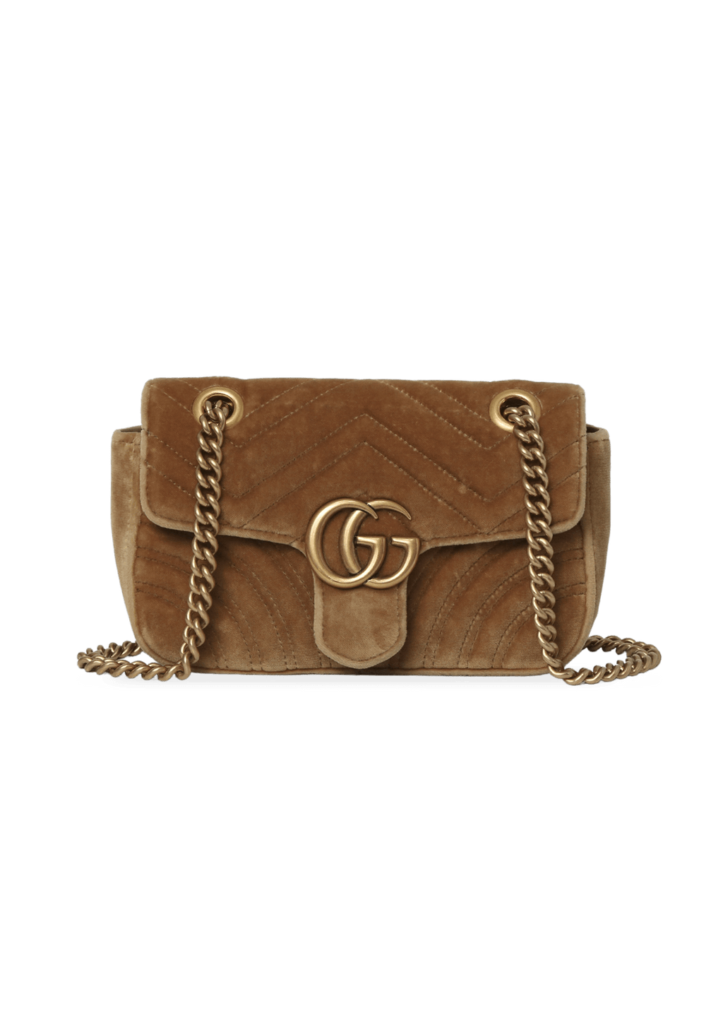 BOLSA GUCCI GG MARMONT MATELASSE VELVET MARROM Gringa