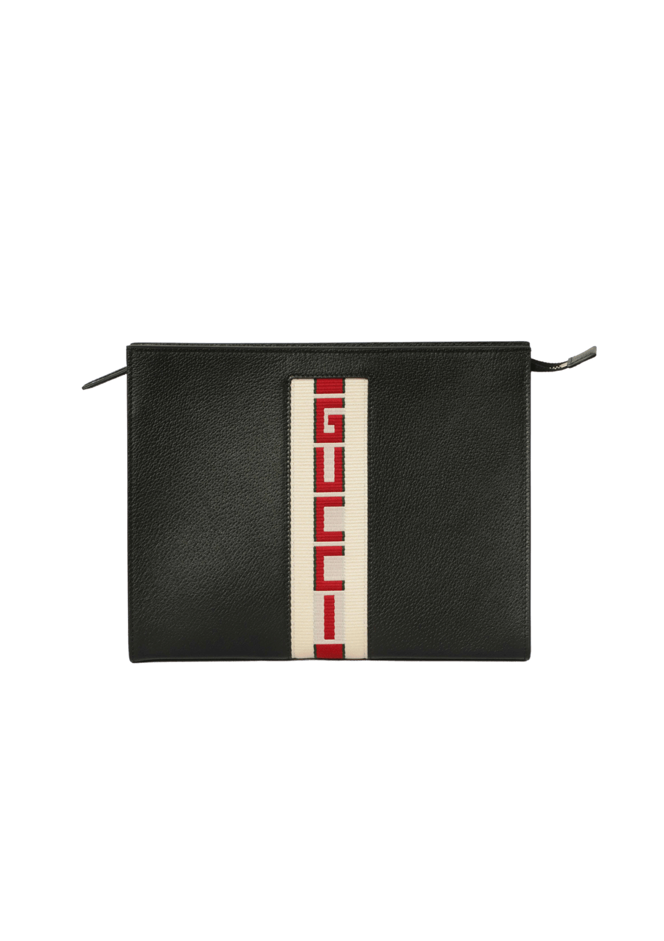 LOGO STRIPE POUCH LEATHER