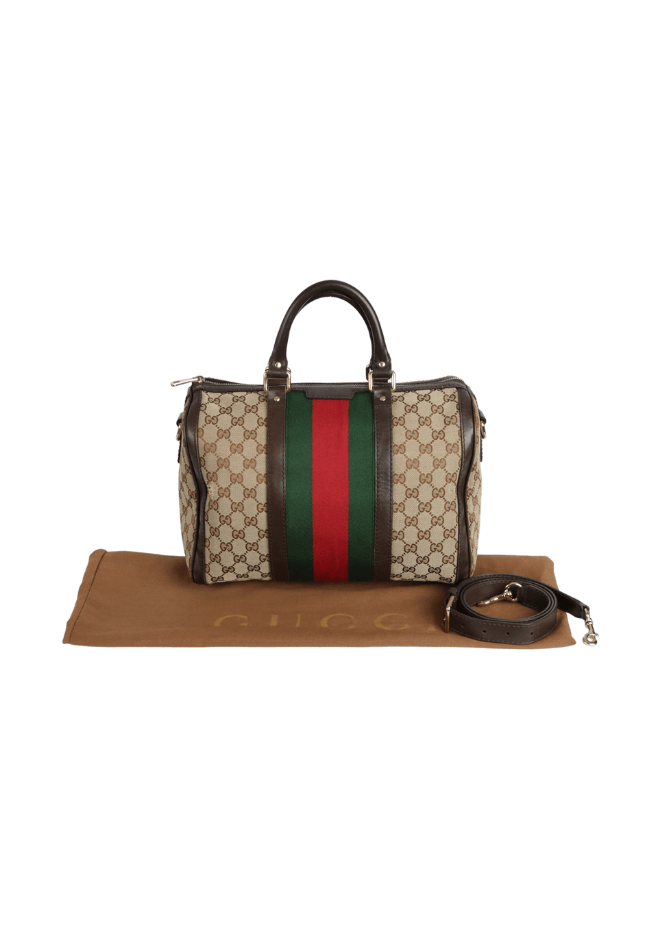 MONOGRAM VINTAGE WEB MEDIUM BOSTON BAG