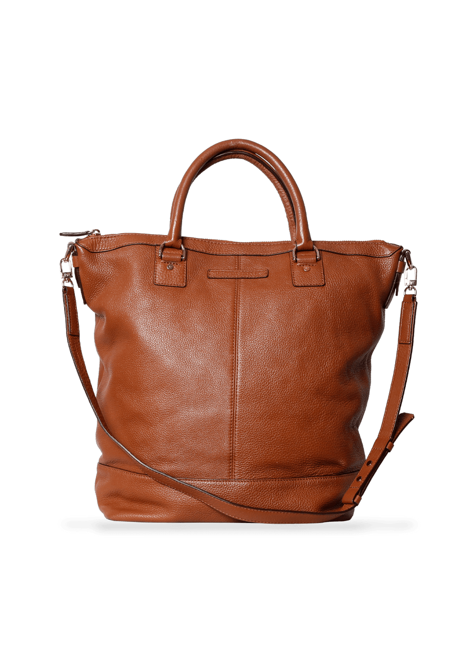 BOLSA LARGE LEATHER SATCHEL DIANE VON FURSTENBERG MARROM ORIGINAL