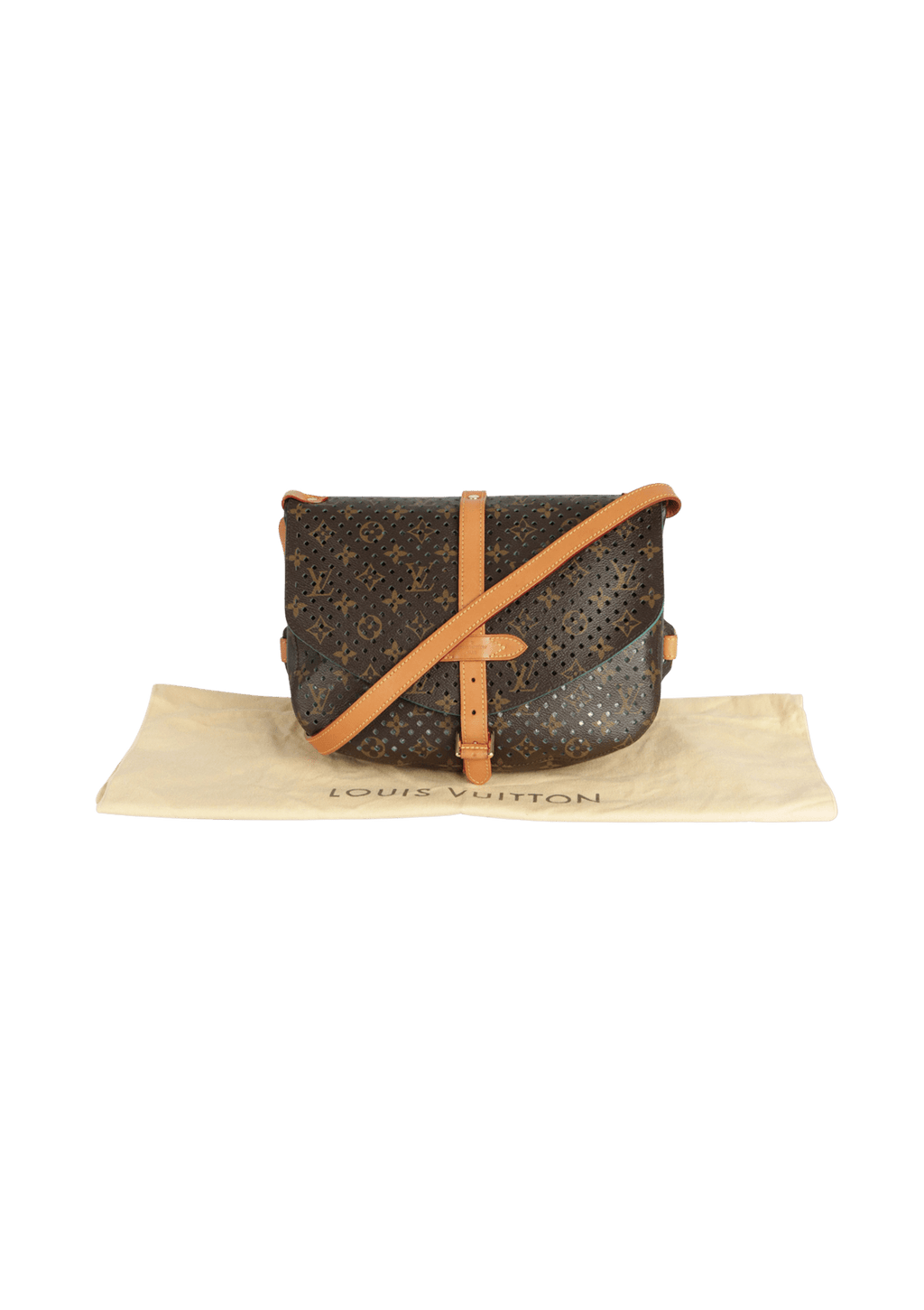 Louis Vuitton Flore Saumur Handbag Perforated Monogram Canvas - A