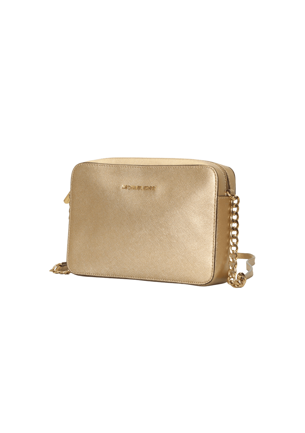 Bolsa com Alça Michael Kors Jet Set West Dourada Original - ZZ817