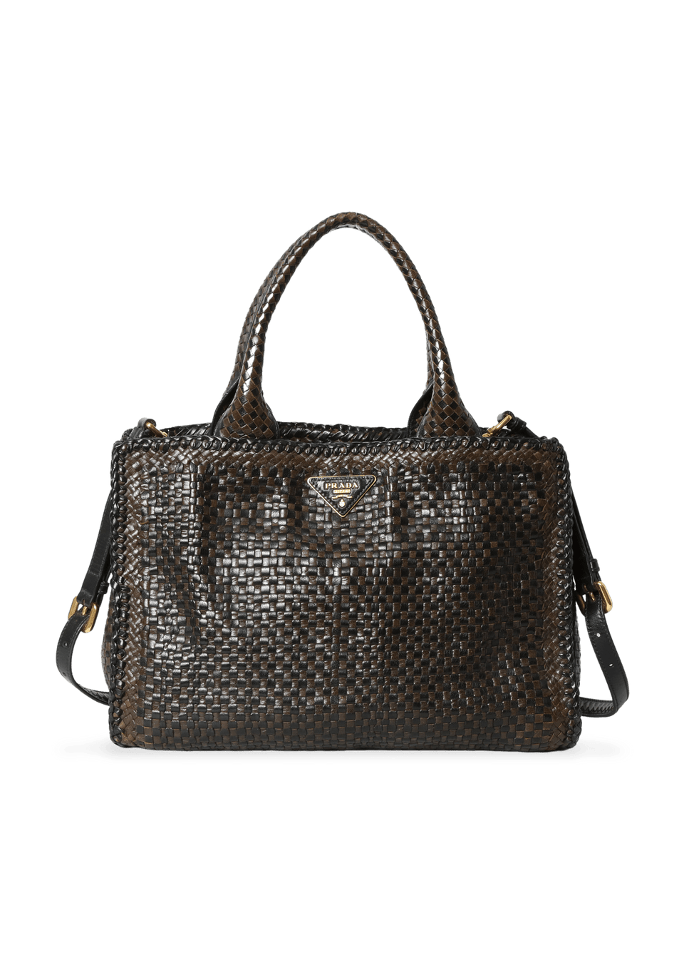 OPEN MADRAS WOVEN TOTE
