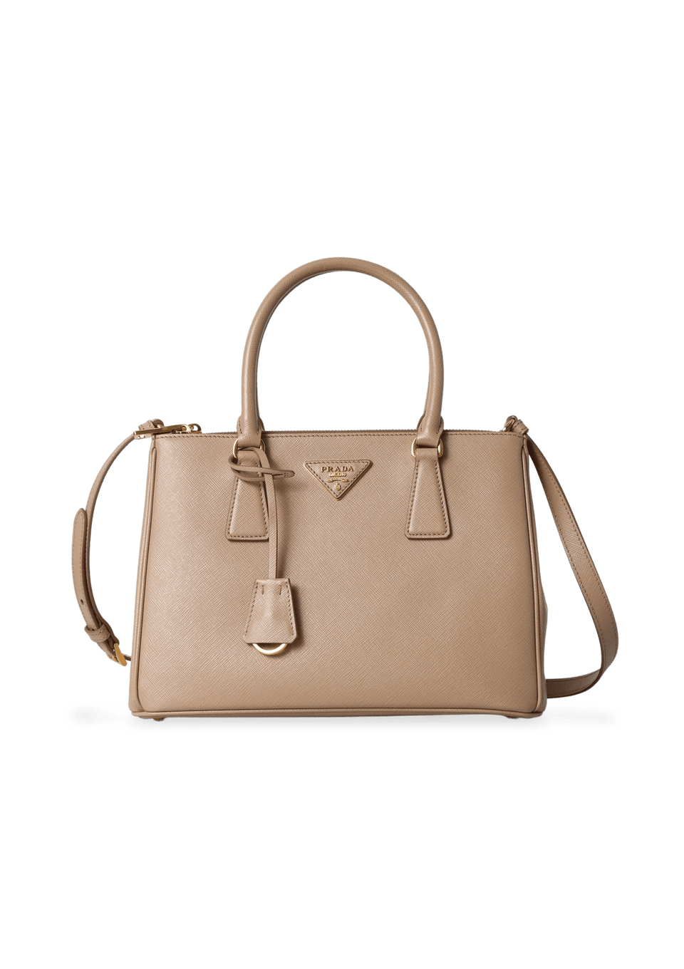 SMALL SAFFIANO LUX DOUBLE ZIP GALLERIA SATCHEL
