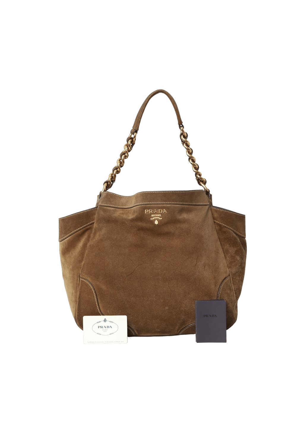 BOLSA PRADA SUEDE SIDE POCKET HOBO MARROM – Gringa