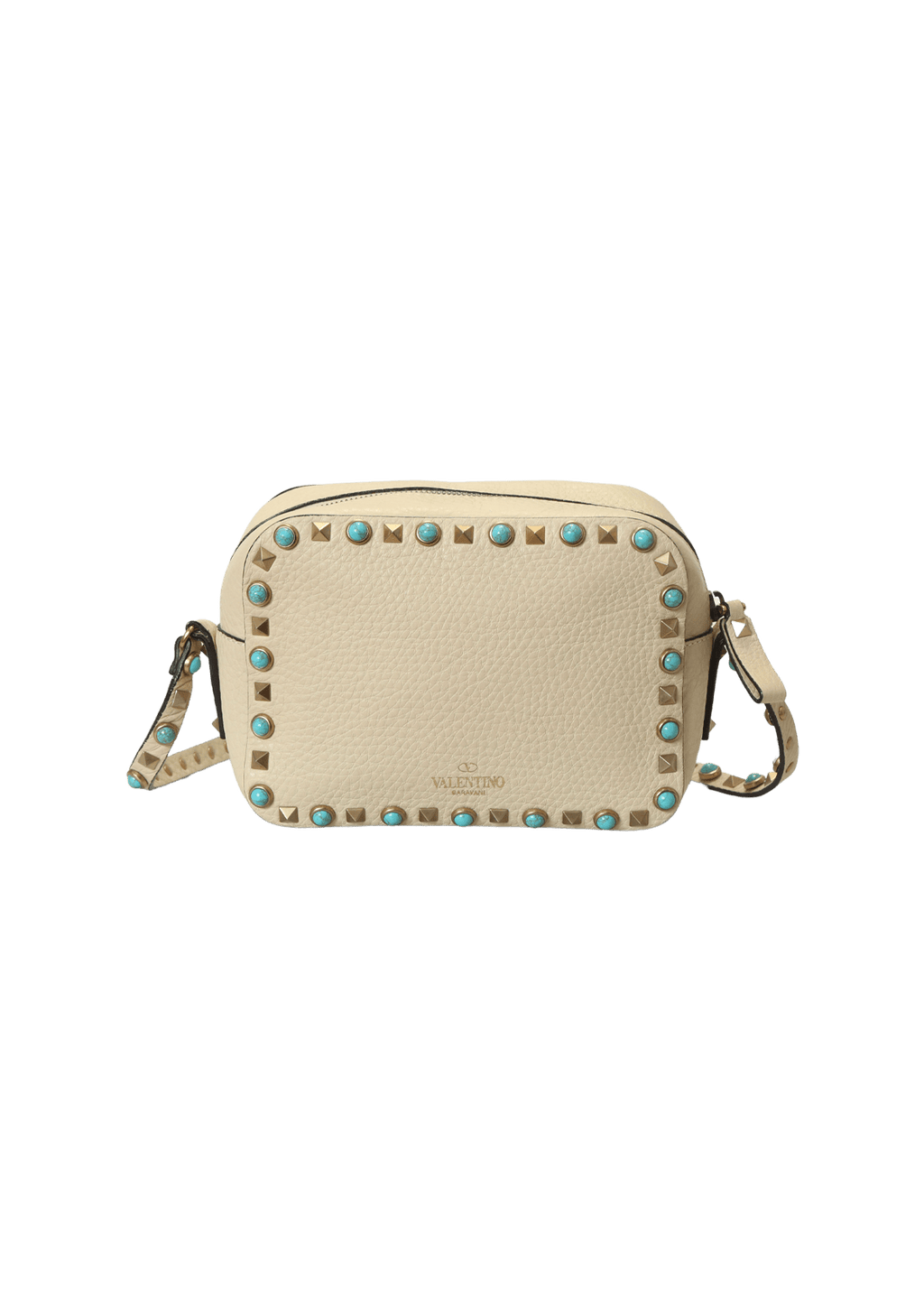 BOLSA VALENTINO ROCKSTUD ROLLING CAMERA BAG OFF WHITE ORIGINAL Gringa