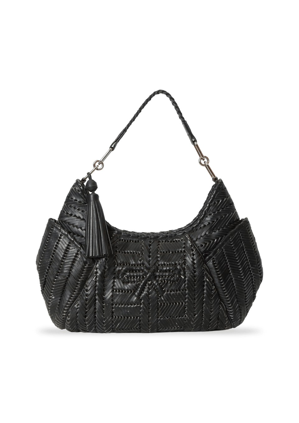 WOVEN LEATHER HOBO