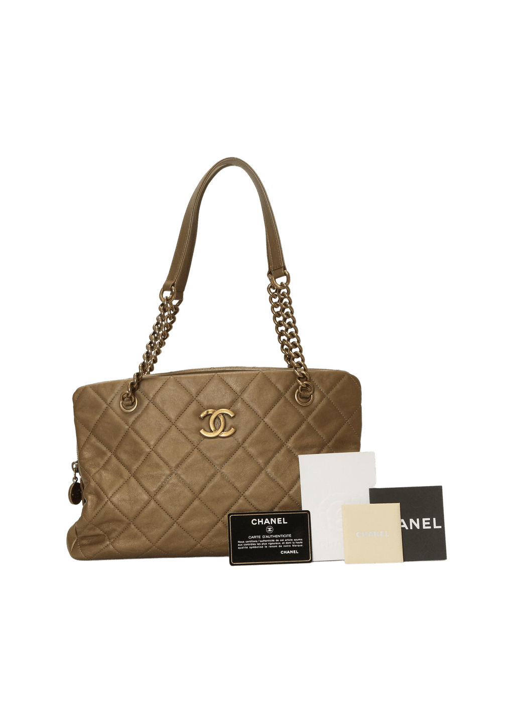 Bolsa Chanel CC Crown Tote Dourada Original Gringa