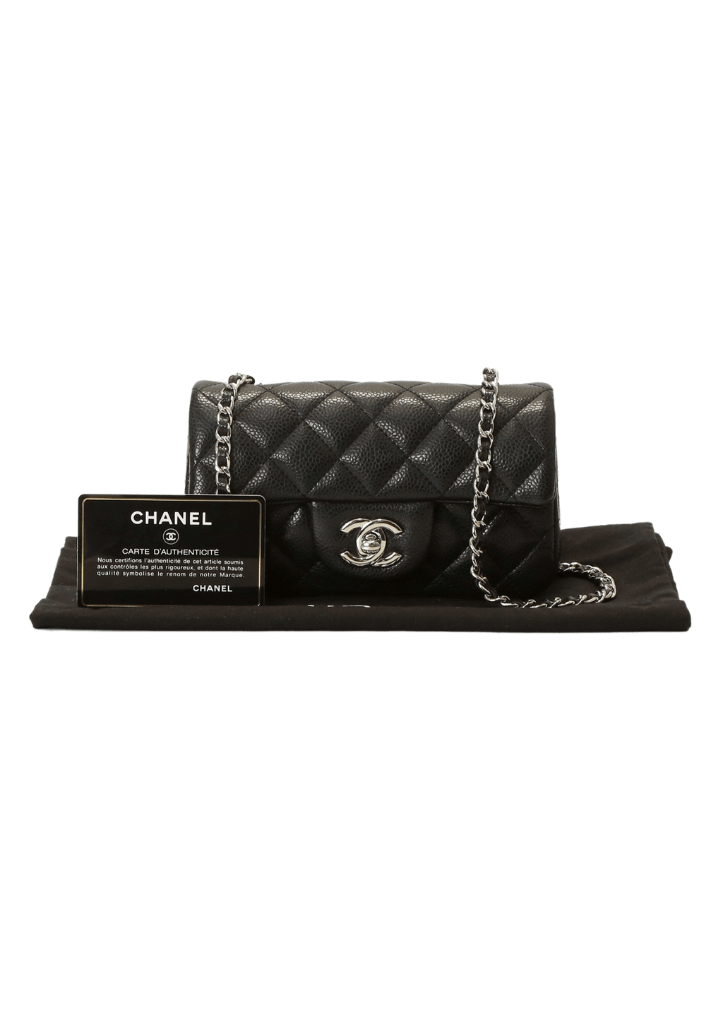 Bolsa Chanel Original Micro Classic Flap Caviar Preta Feminina