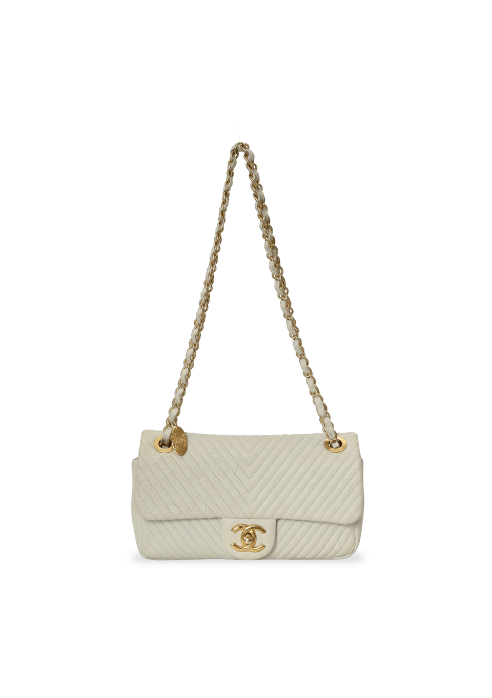 SMALL SURPIQUE CHEVRON FLAP BAG