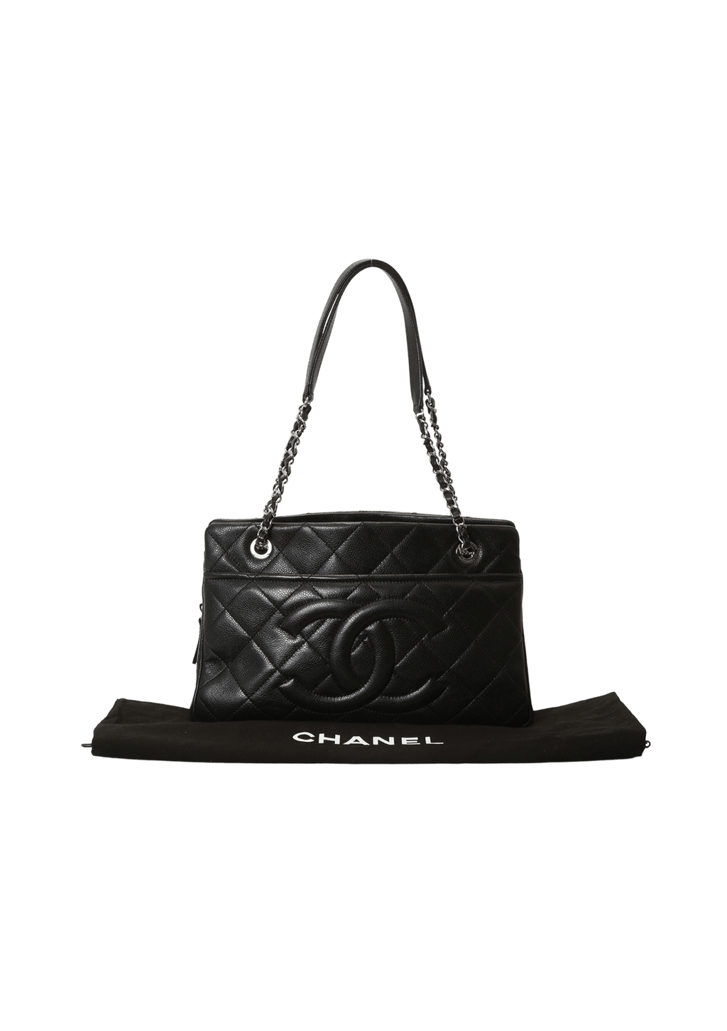 Bolsa Chanel Timeless CC Shopping Tote Preta Original Gringa