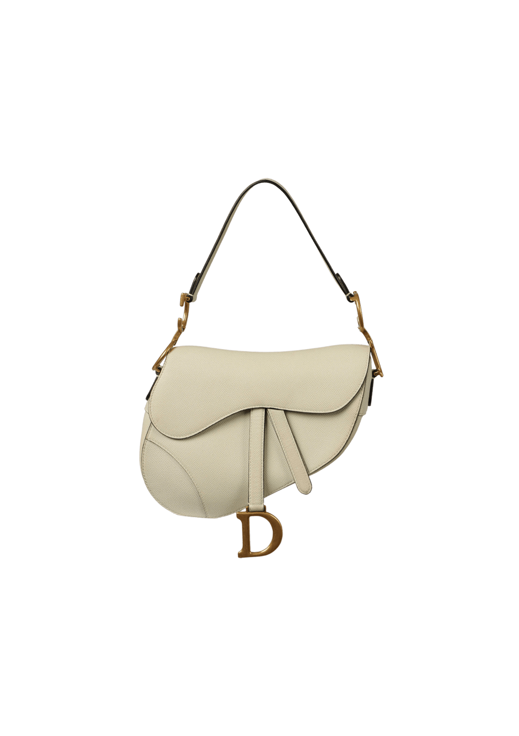 Bolsa Christian Dior Leather Saddle Bag Strap Off White Original