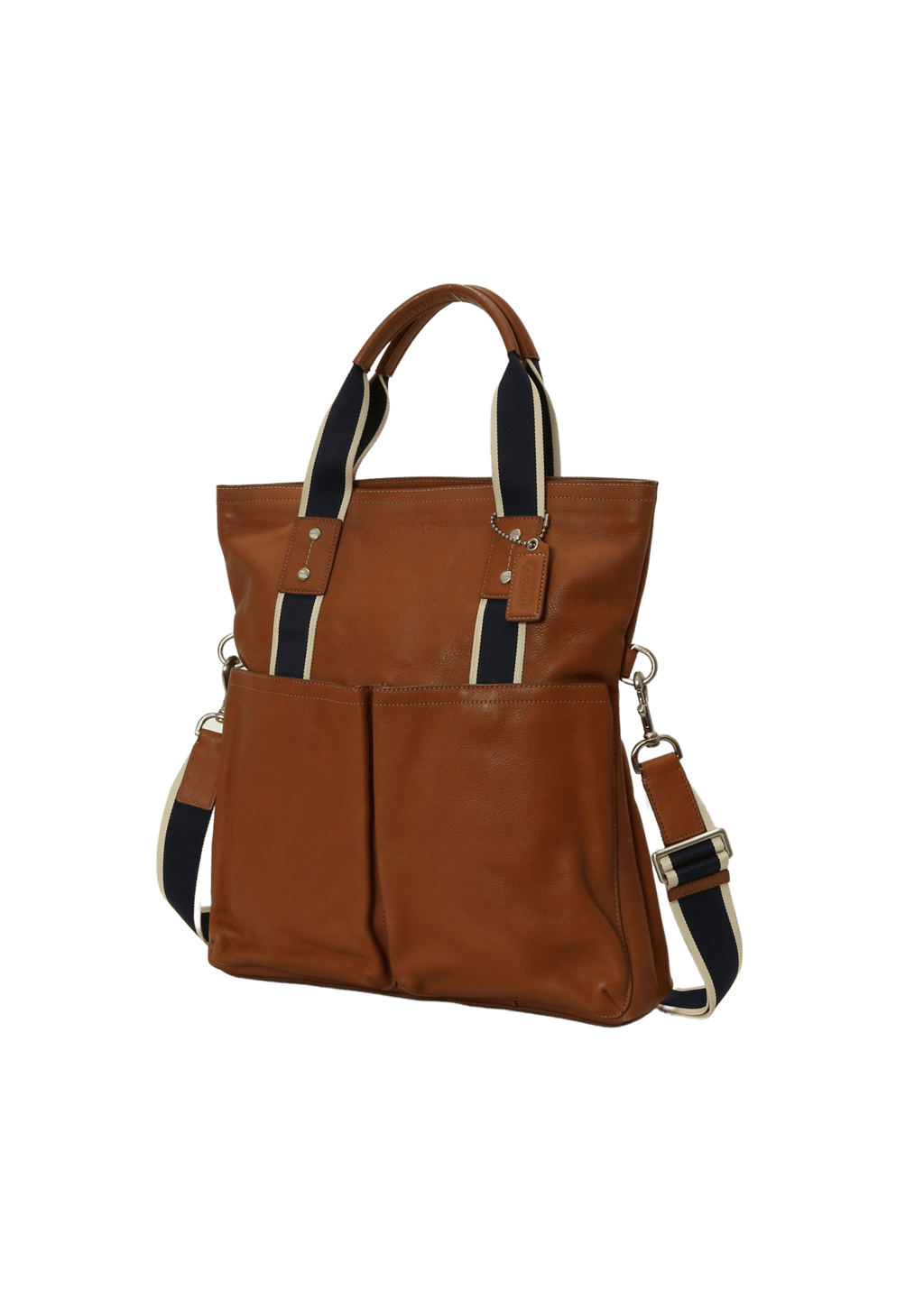 Bolsa Coach Leather Heritage Fold Over Marrom Original Gringa