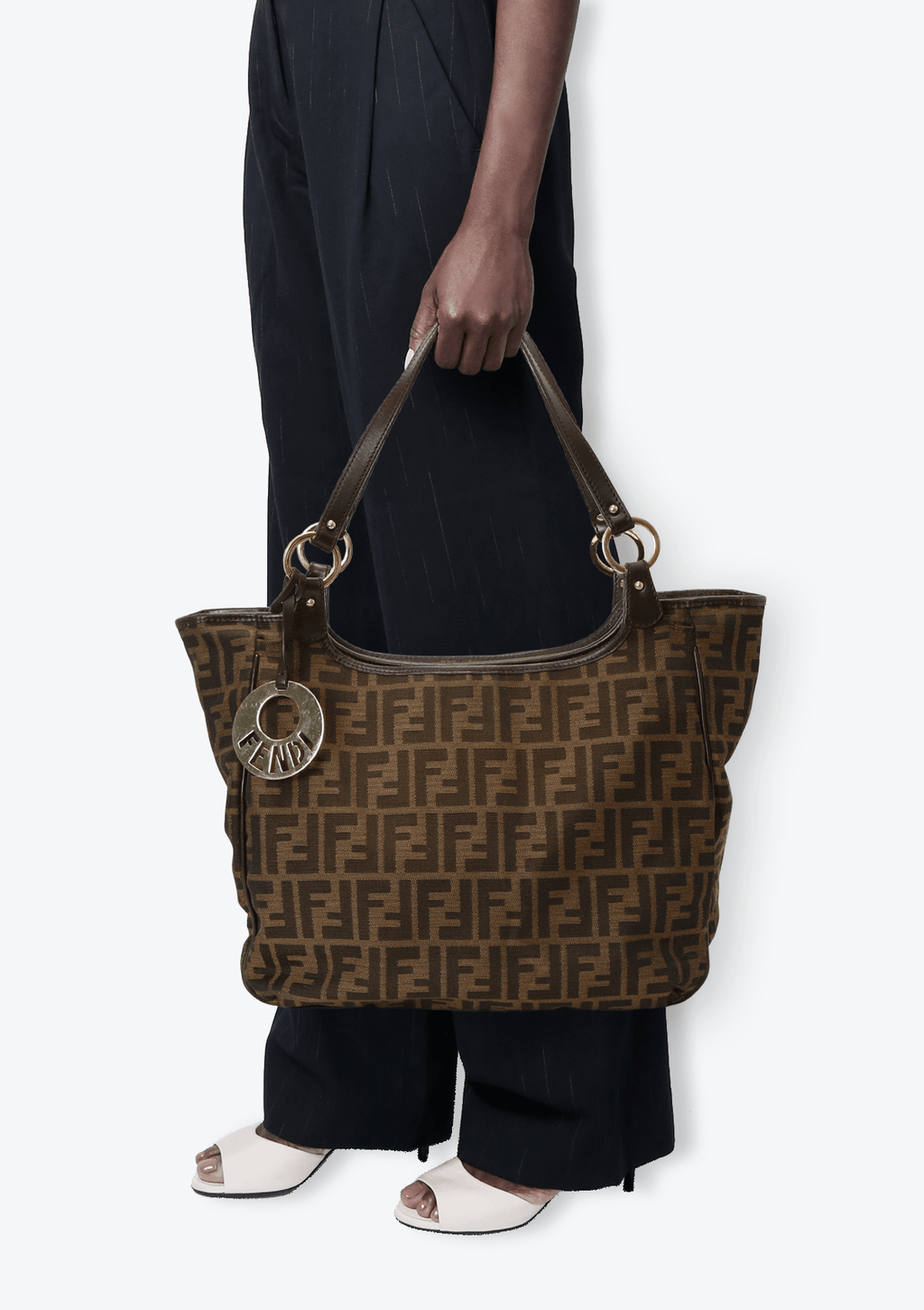 fendi tobacco zucca tote