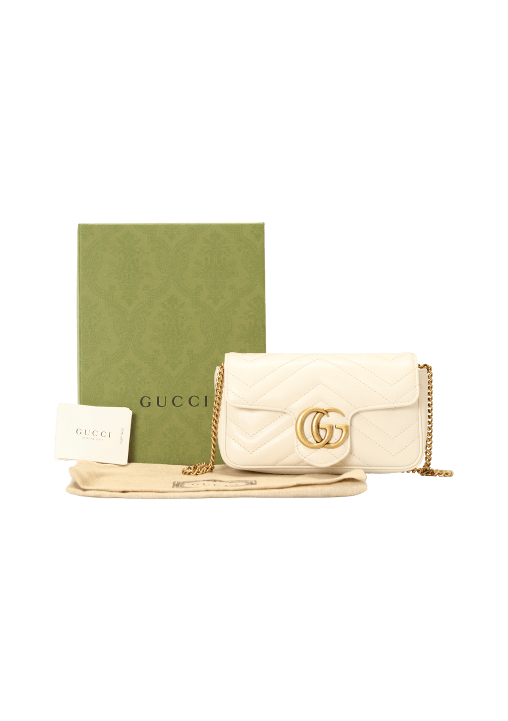 Bolsa Gucci Super Mini GG Marmont Branca Original Gringa
