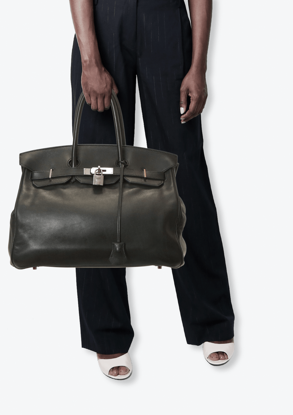 Bolsa Herm s Box Birkin 35 Preta Original Gringa