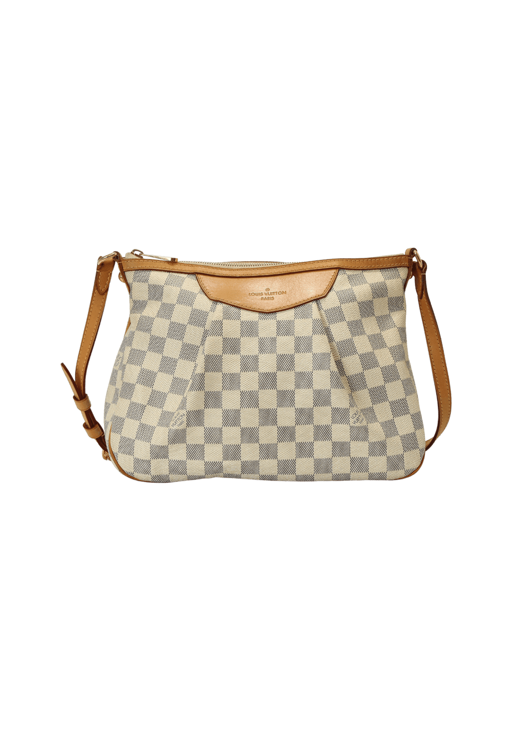 White Louis Vuitton Damier Azur Siracusa PM Crossbody Bag