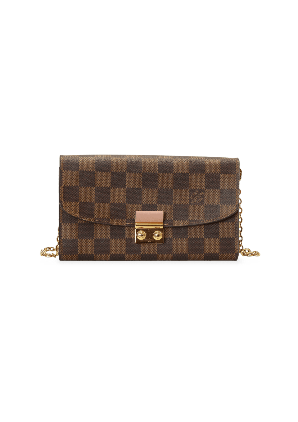 DAMIER ÉBÈNE CROISETTE CHAIN WALLET