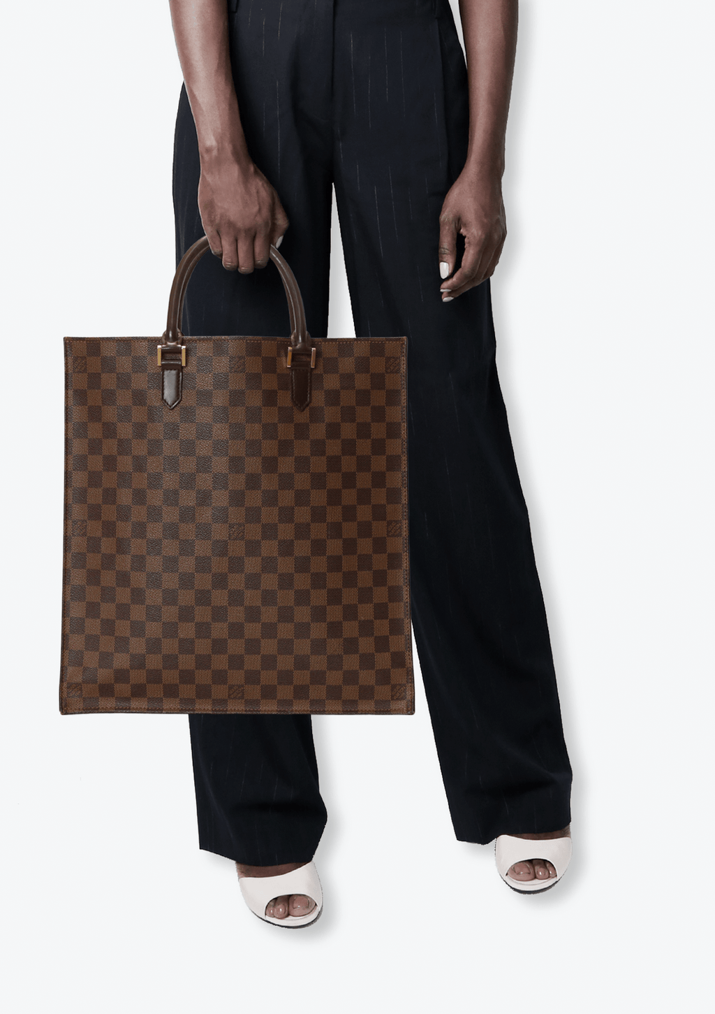 Louis Vuitton Brown, Pattern Print Damier Ebene Venice Sac Plat