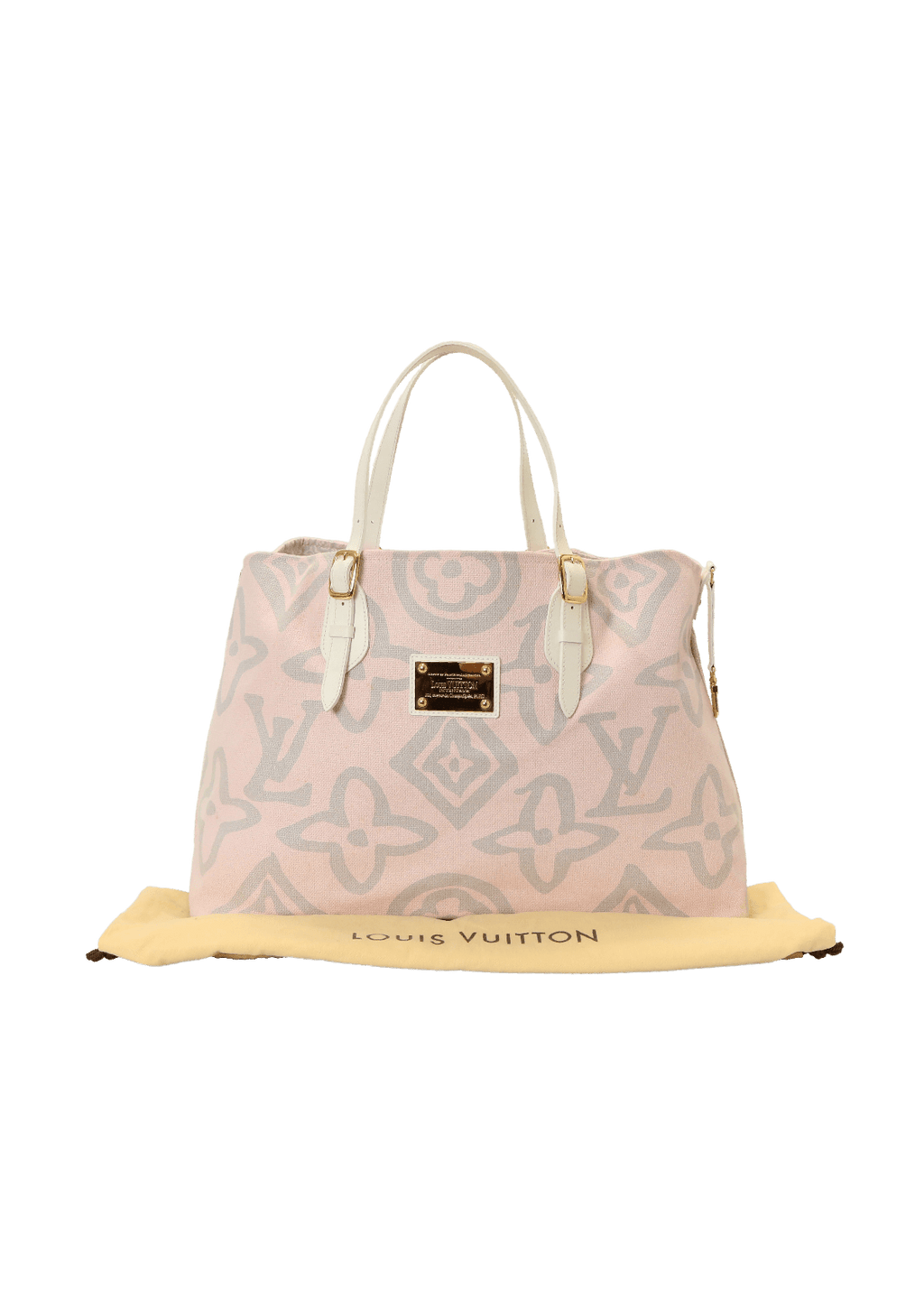 Louis Vuitton Tahitienne Cabas PM Pink White Canvas LV Monogram Tote Cruise  line