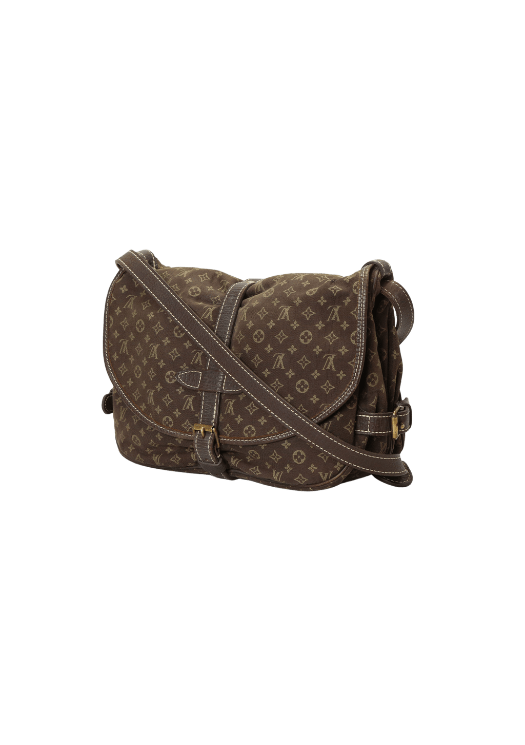 Louis Vuitton Fusain Monogram Mini Lin Saumur Shoulder Bag Louis