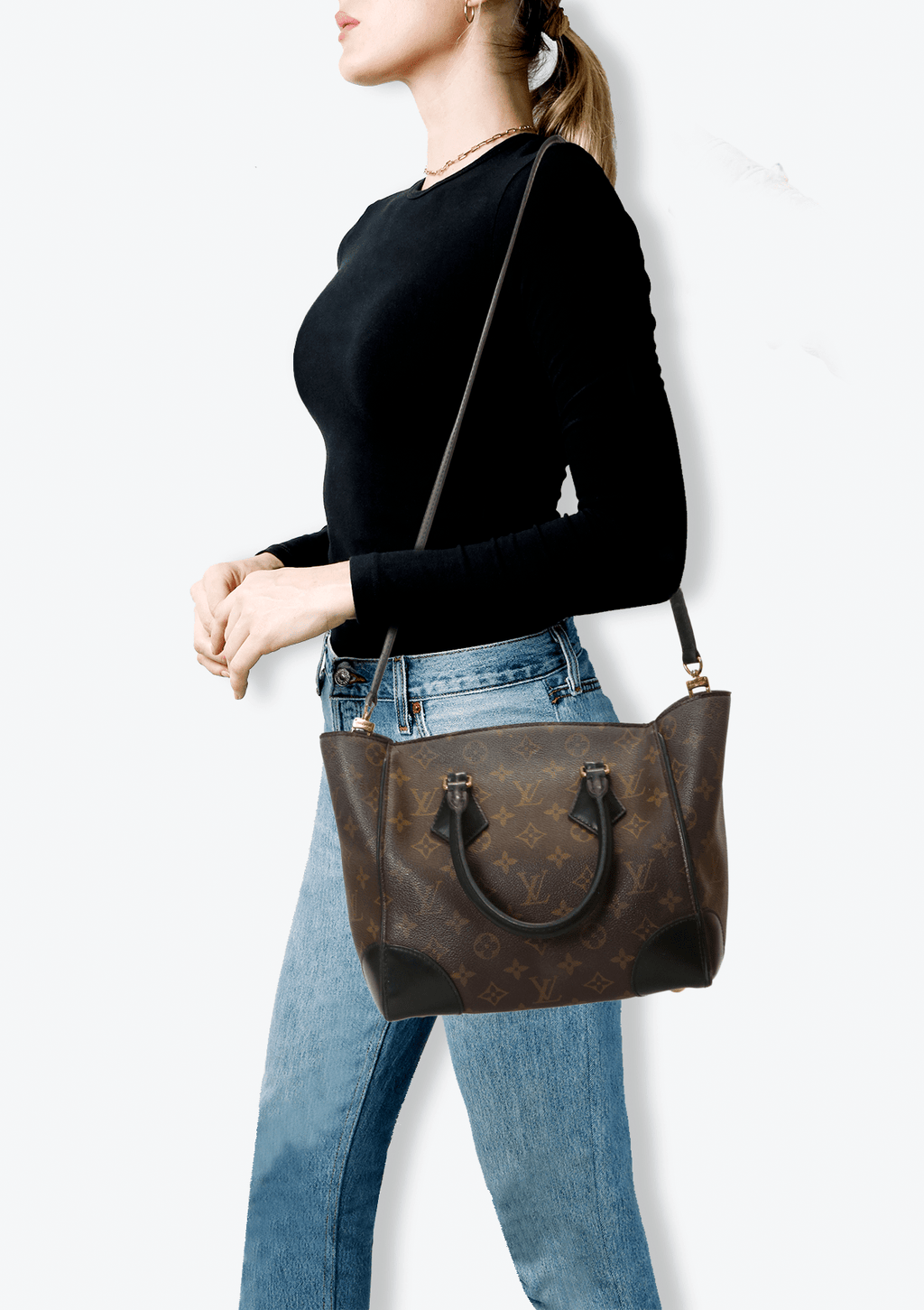Phenix handbag Louis Vuitton Brown in Cotton - 34088334