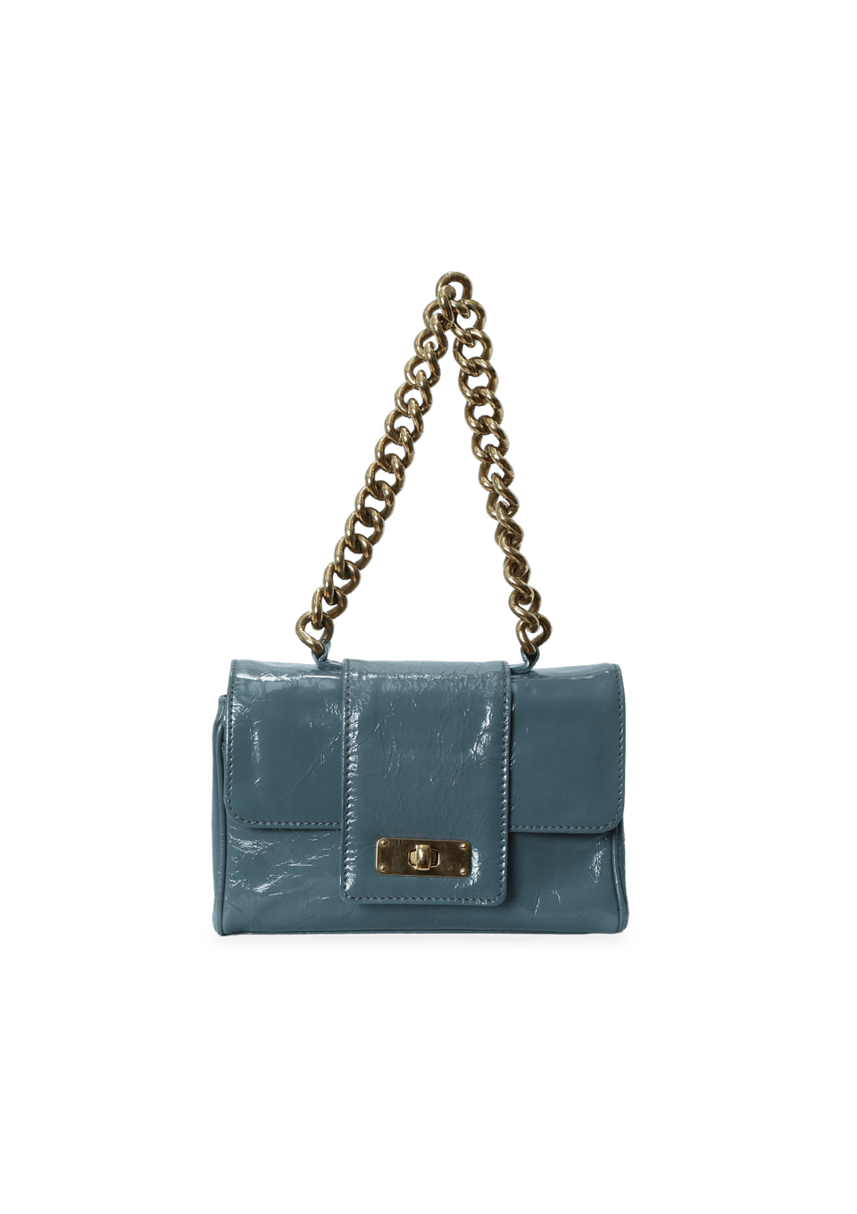 PATENT LEATHER FLAP BAG