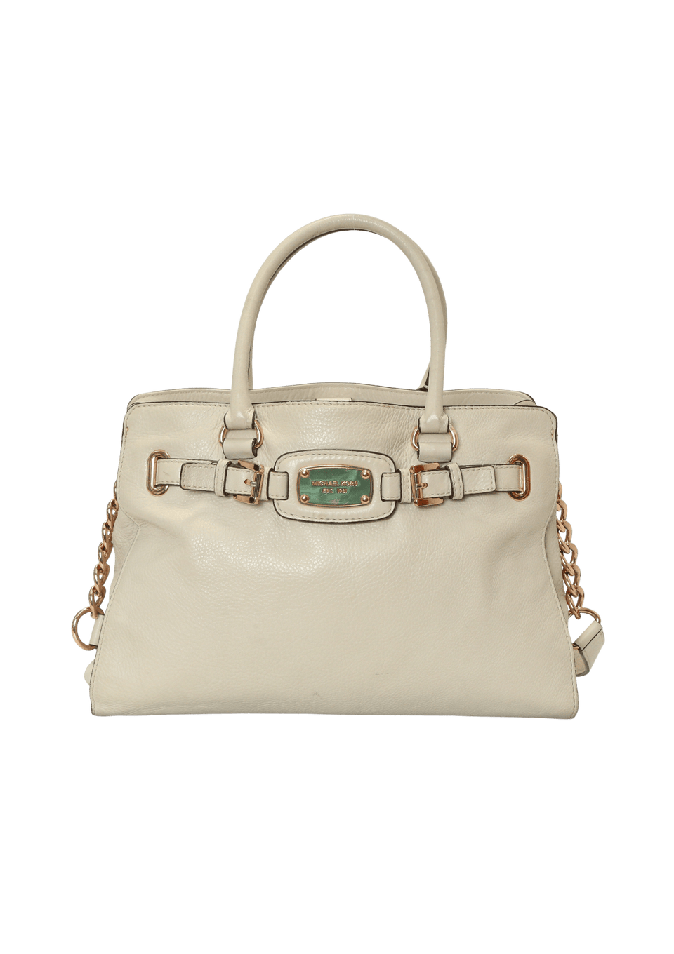BELTED LEATHER SATCHEL BAG