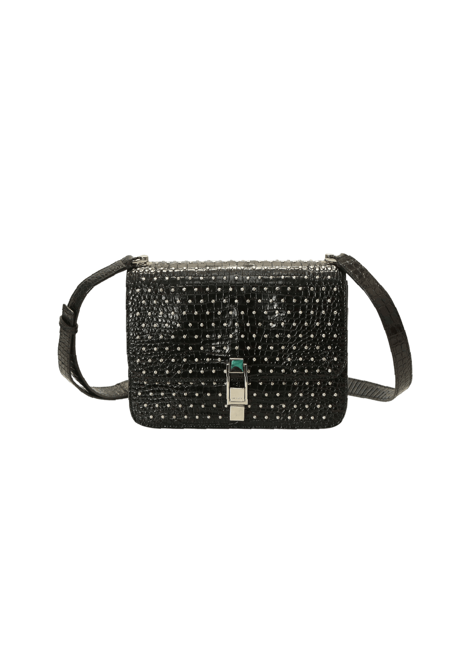CROCO CRYSTAL CARRE FLAP BAG
