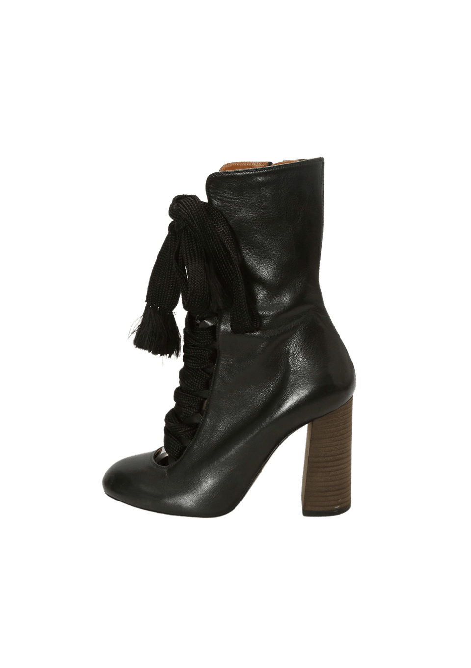LEATHER LACE UP BOOTS 36