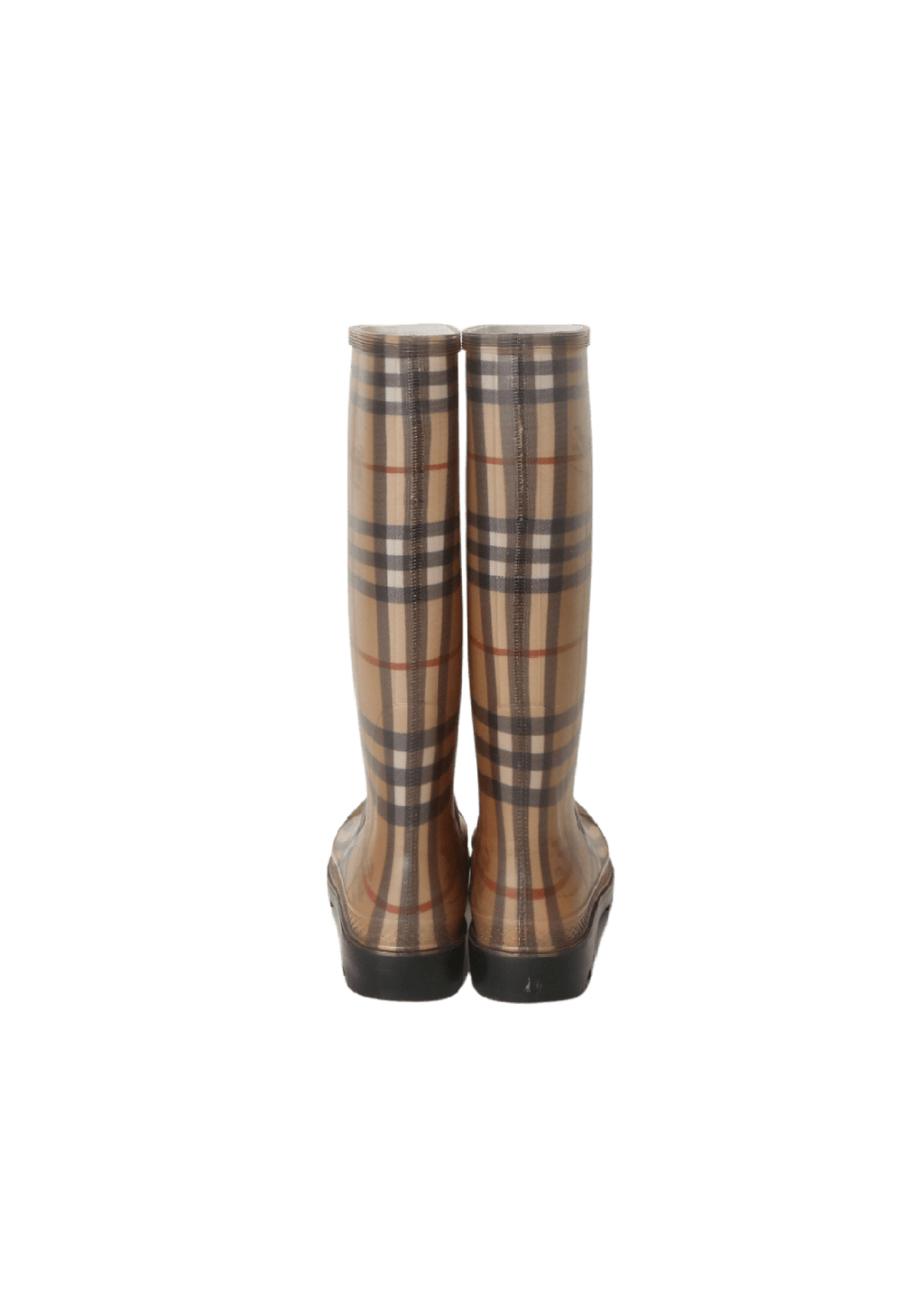 Bota Galocha Burberry Haymarket Check Rubber Boots 37 Bege Original