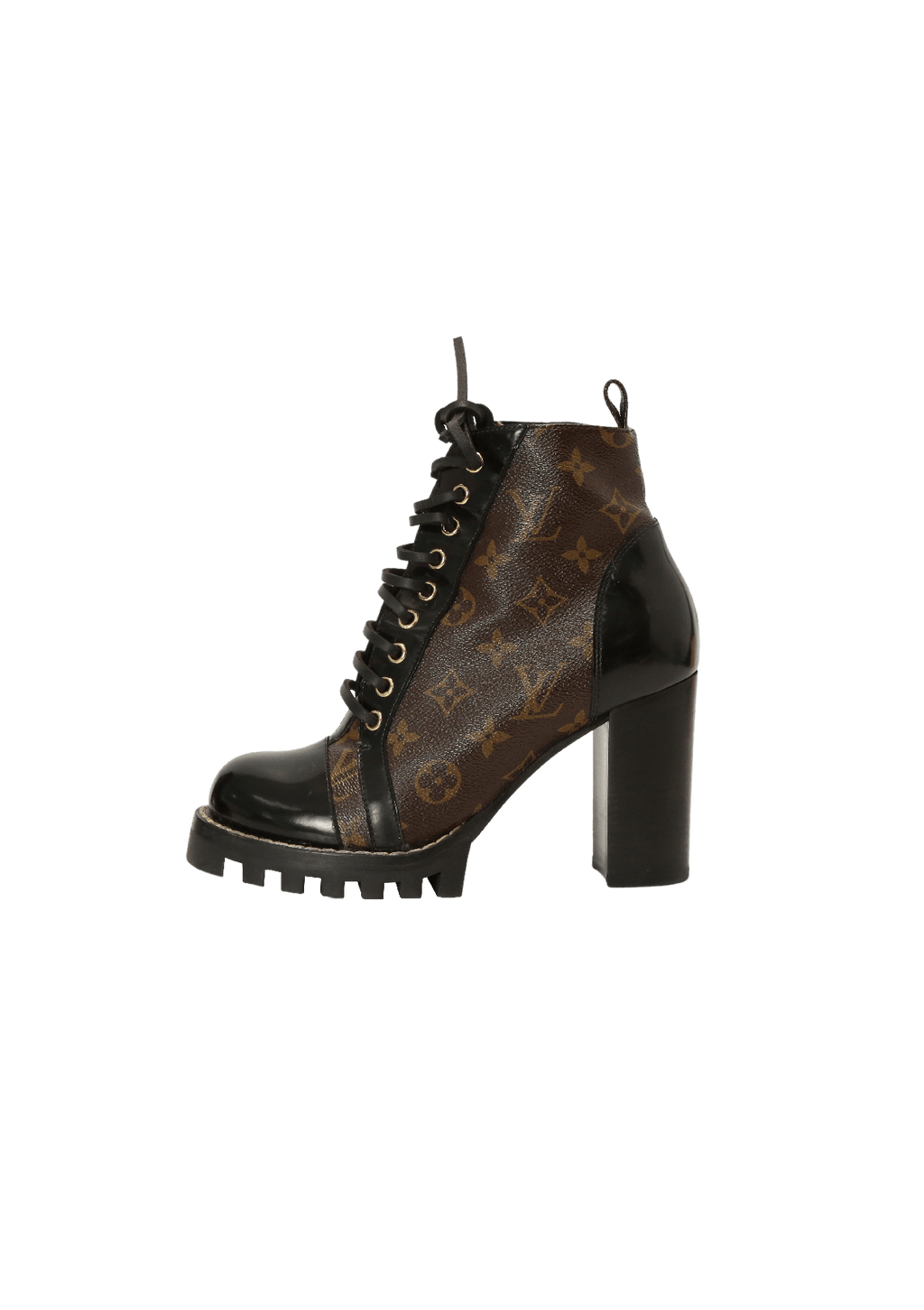 Bota Louis Vuitton Janet Preto e Monograma 35Br Original