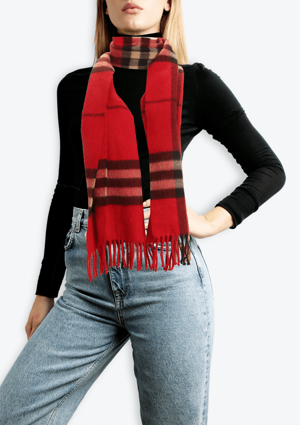 Burberry cashmere plaid scarf clearance