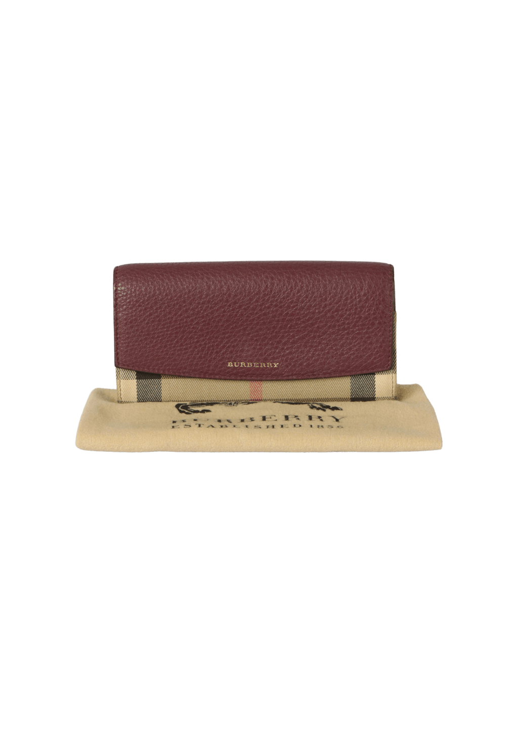 Burberry house check and leather continental wallet Clearance
