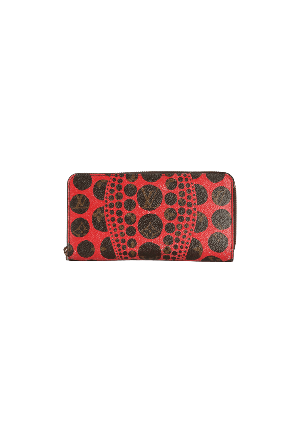 Louis Vuitton Monogram Yayoi Kusama Pumpkin Dots Zippy Wallet Red