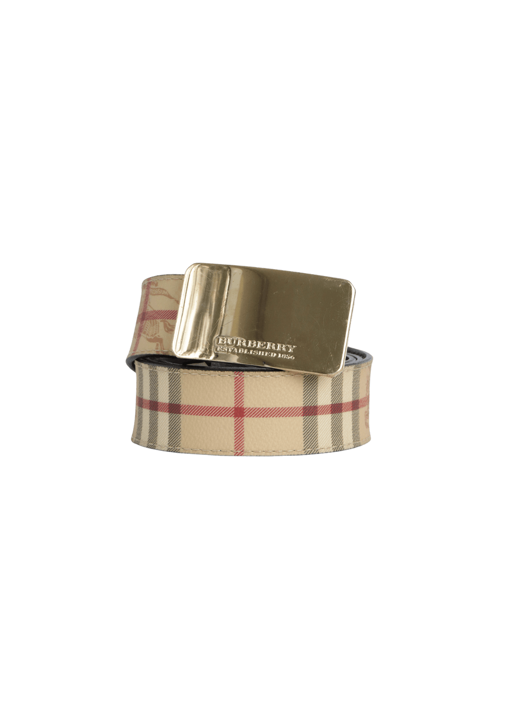 CINTO BURBERRY HAYMARKET CHECK BELT 100 BEGE ORIGINAL Gringa