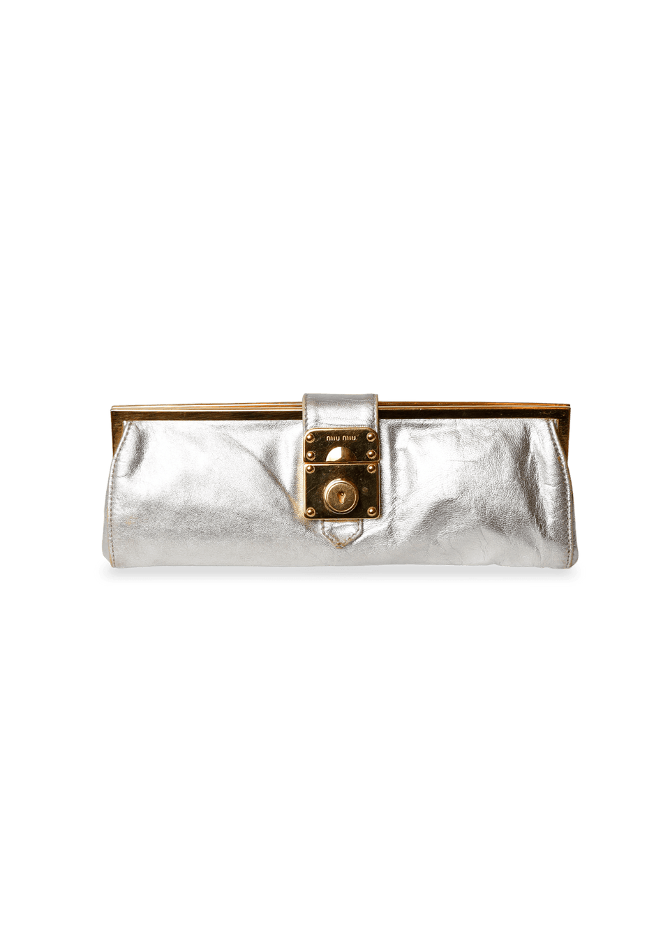 SILVER MADRAS CLUTCH