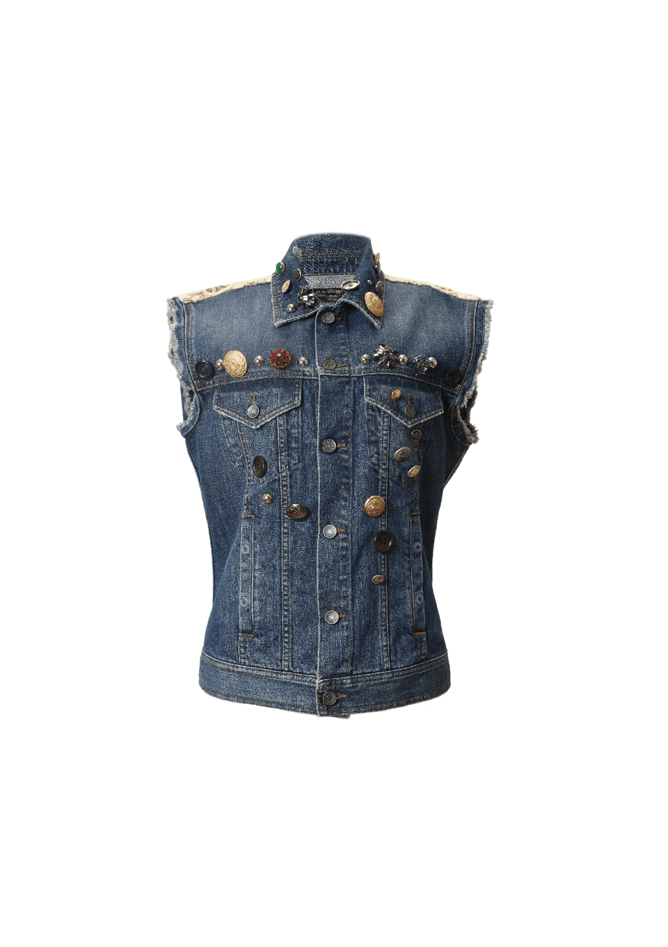 DENIM EMBROIDED VEST 38